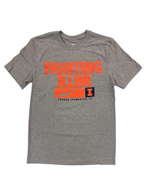 Image of ILLINOIS FIGHTING ILLINI BLOCK I T-SHIRT -  darkheather